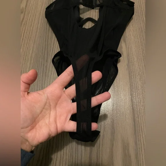 Dynamite Mesh and Lace Thong Bodysuit - Picture 4 of 8